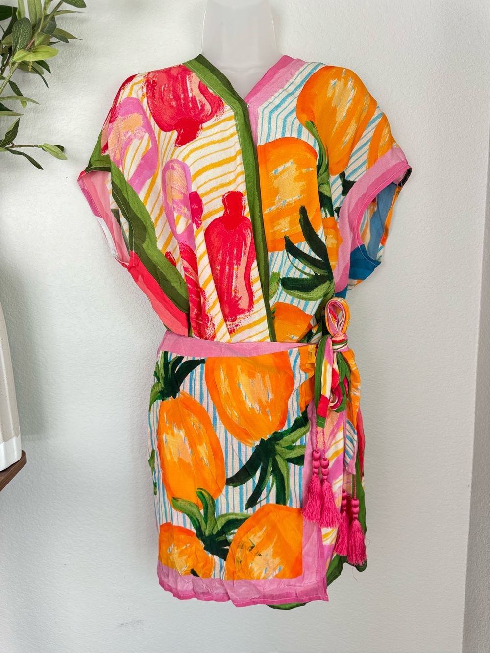 Farm Rio Fruits Scarves Blouse Skirt Set S M Tropical Resort Maximalist
